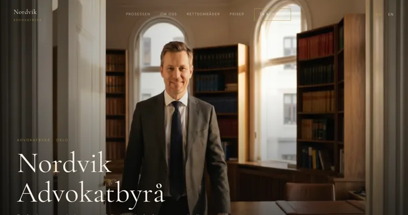 Nettside for Nordvik Advokatbyrå